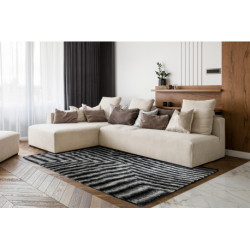 Dywan shaggy FLIM 010-B3 nowoczesny, Labirynt - Strukturalny, czarny / szary 160x220cm Dywan shaggy FLIM 010-B3 nowoczesny, Labirynt - Strukturalny, czarny / szary 160x220cm