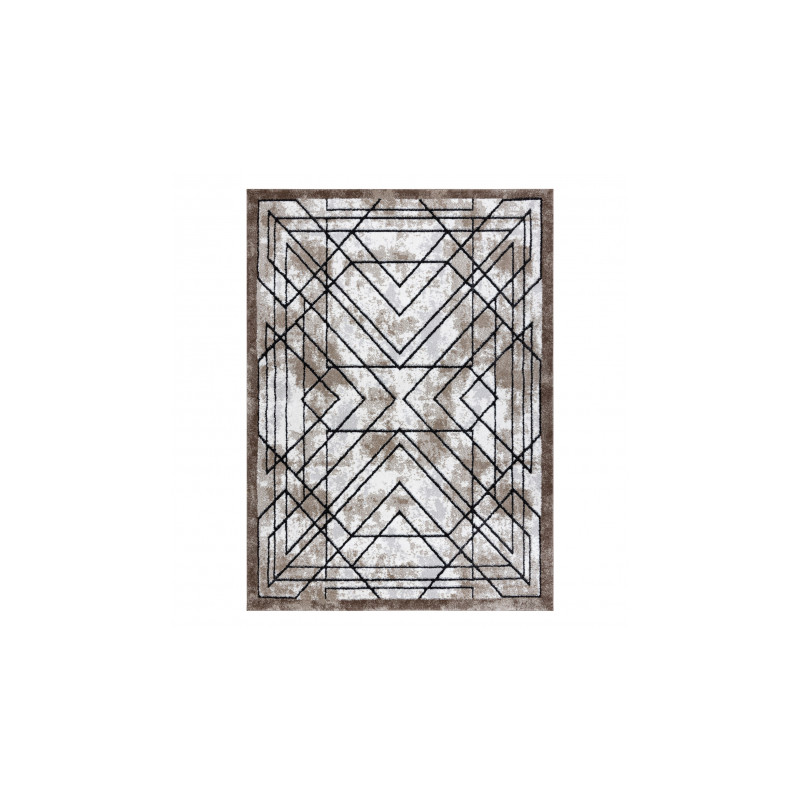 Dywan nowoczesny COZY Tico, geometryczny - Strukturalny, dwa poziomy runa brązowy 120x170cm