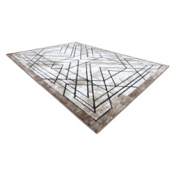 Dywan nowoczesny COZY Tico, geometryczny - Strukturalny, dwa poziomy runa brązowy 140x190cm