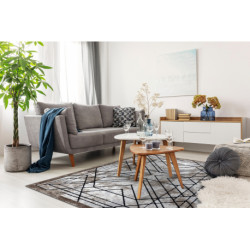 Dywan nowoczesny COZY Tico, geometryczny - Strukturalny, dwa poziomy runa brązowy 140x190cm