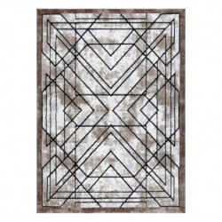 Dywan nowoczesny COZY Tico, geometryczny - Strukturalny, dwa poziomy runa brązowy 160x220cm