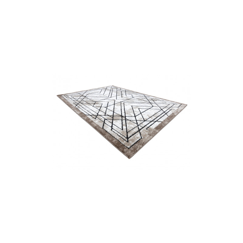Dywan nowoczesny COZY Tico, geometryczny - Strukturalny, dwa poziomy runa brązowy 160x220cm