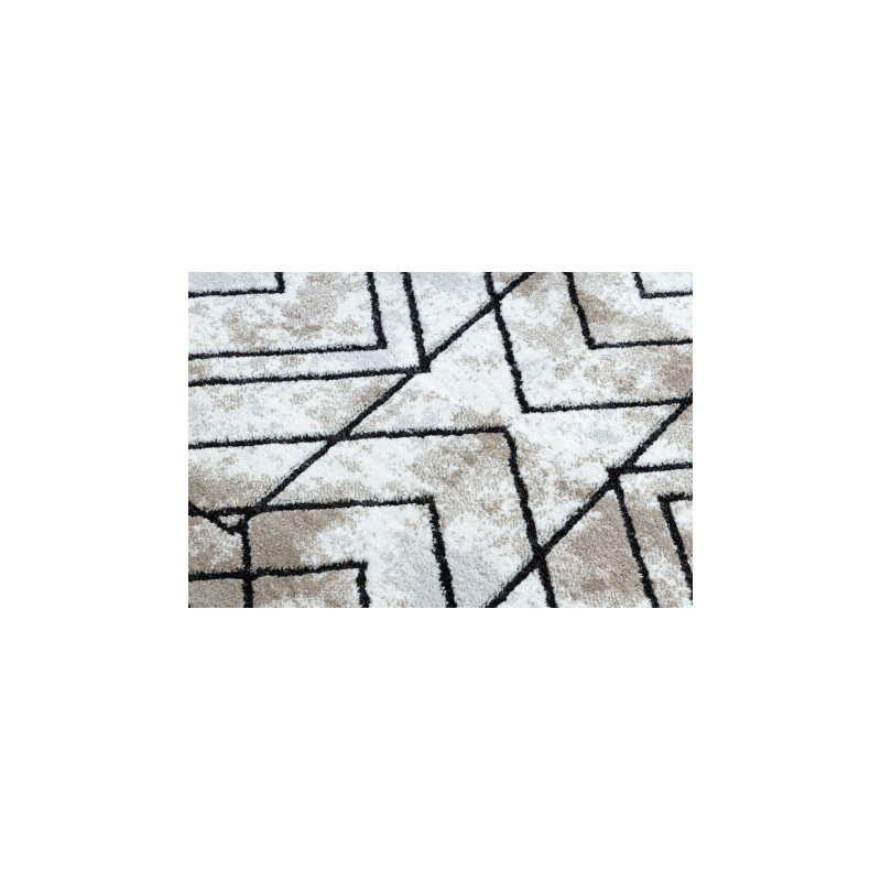 Dywan nowoczesny COZY Tico, geometryczny - Strukturalny, dwa poziomy runa brązowy 240x330cm