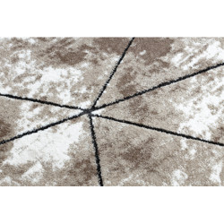 Dywan nowoczesny COZY Polygons, geometryczny, trójkąty - Strukturalny, dwa poziomy runa brązowy 120x170cm