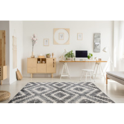 Dywan nowoczesny MUNDO D7461 romby 3D outdoor szary / beż 80x250cm Dywan nowoczesny MUNDO D7461 romby 3D outdoor szary / beż 80x250cm