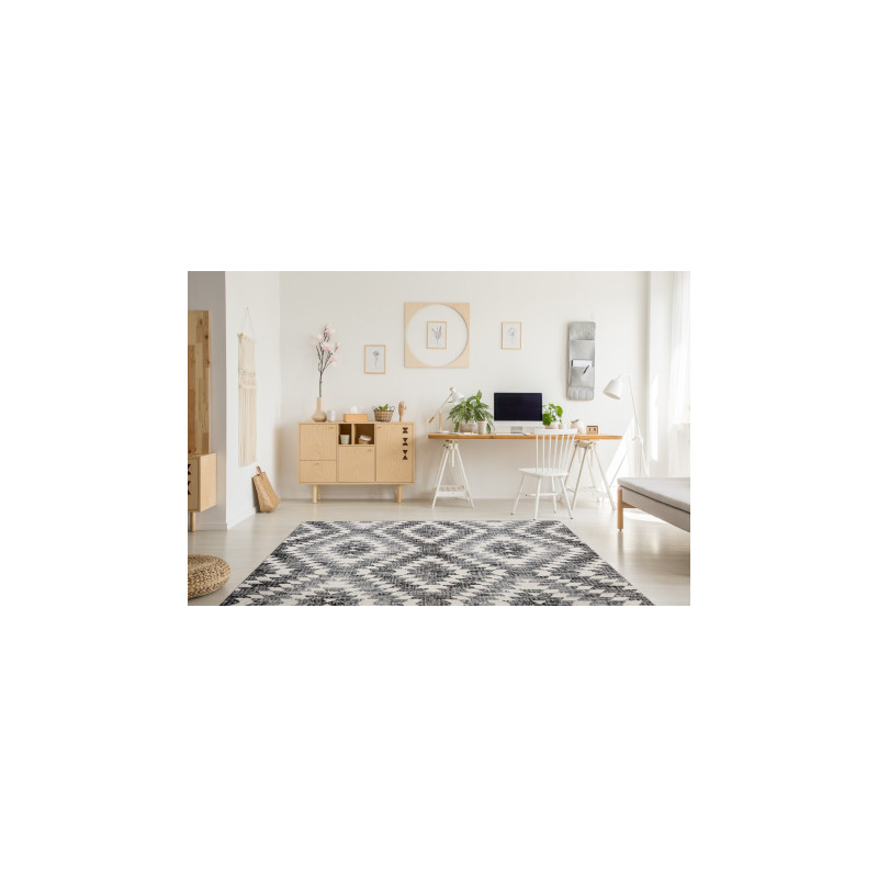 Dywan nowoczesny MUNDO D7461 romby 3D outdoor szary / beż 80x250cm Dywan nowoczesny MUNDO D7461 romby 3D outdoor szary / beż 80x250cm