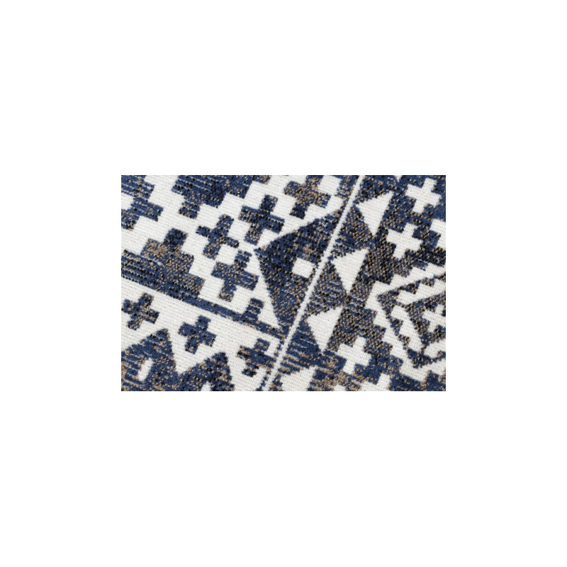 Dywan nowoczesny MUNDO E0561 romby, zygzak 3D outdoor niebieski / beż 200x290cm