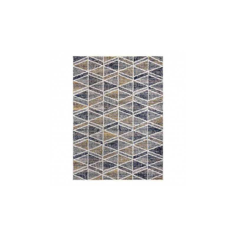 Dywan nowoczesny MUNDO D7891 romby, trójkąty 3D outdoor szary / beż 80x250cm