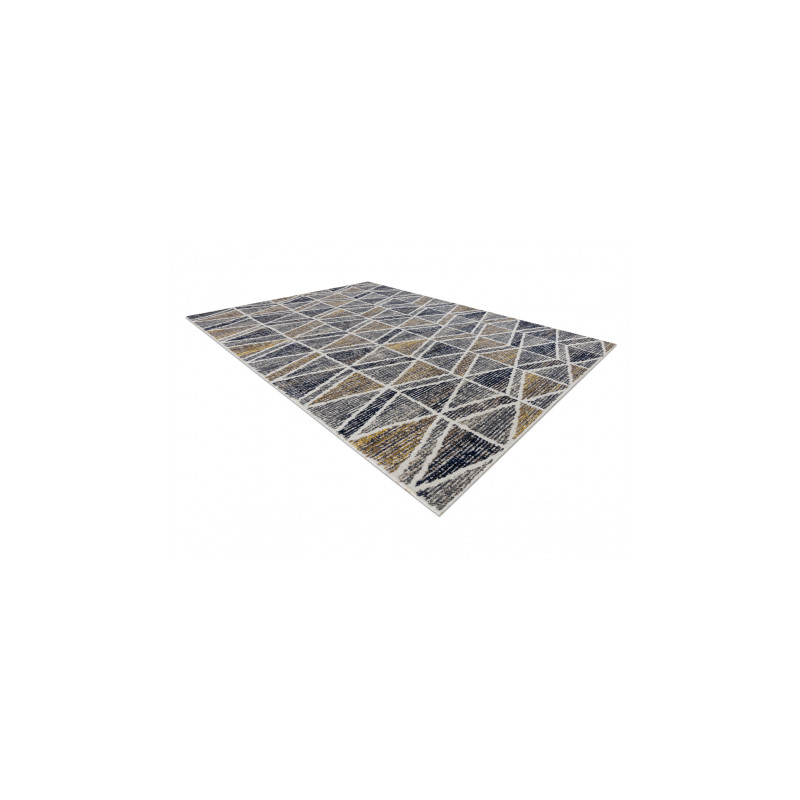 Dywan nowoczesny MUNDO D7891 romby, trójkąty 3D outdoor szary / beż 80x250cm