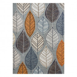 Dywan nowoczesny MUNDO E0641 liście outdoor niebieski / beż 80x250cm