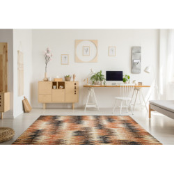 Dywan nowoczesny MUNDO D5781 trójkąty 3D outdoor pomarańcz / beż 180x270cm