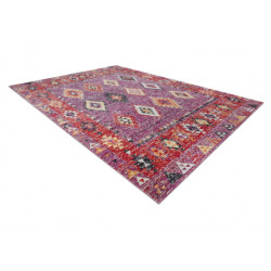 Dywan nowoczesny MUNDO D7701 romby, boho outdoor różowy / beż 120x170cm