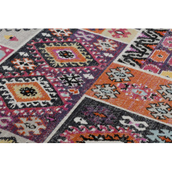 Dywan nowoczesny MUNDO D7682 romby, etniczny outdoor różowy / beż 80x250cm