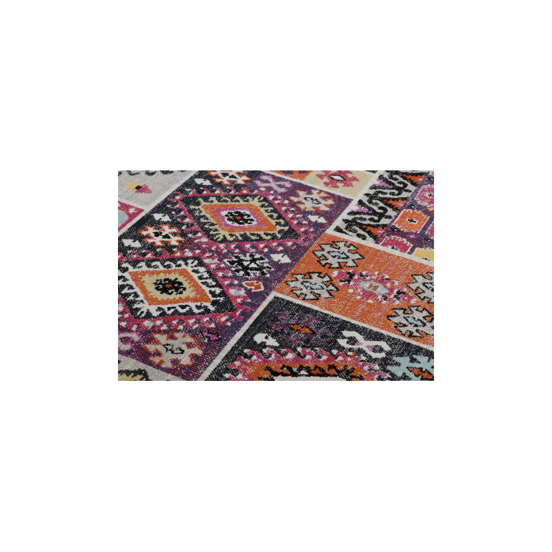 Dywan nowoczesny MUNDO D7682 romby, etniczny outdoor różowy / beż 140x190cm