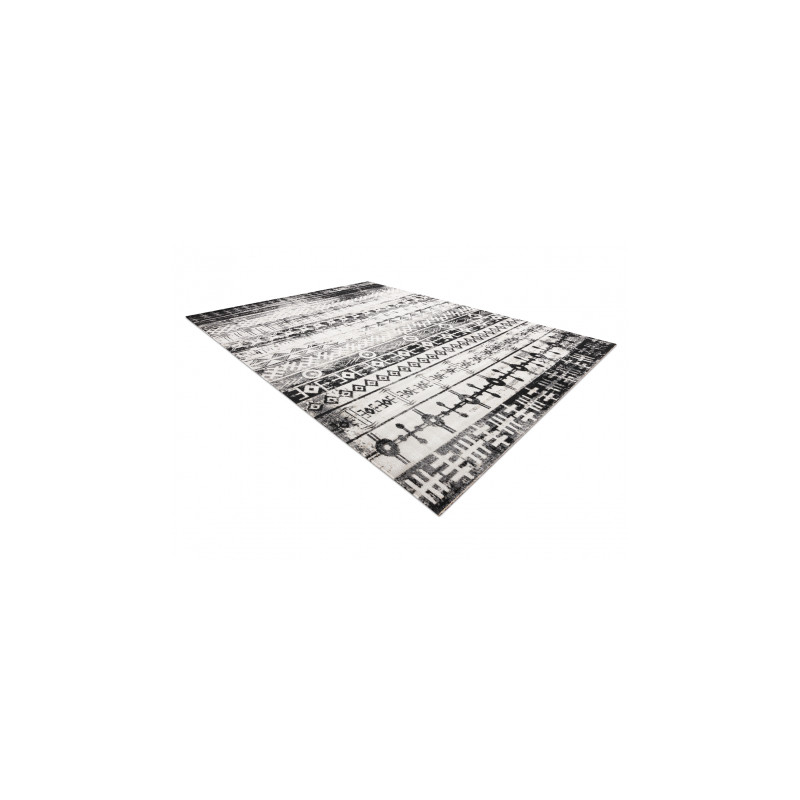 Dywan nowoczesny MUNDO E0592 etniczny outdoor beż / czarny 80x250cm