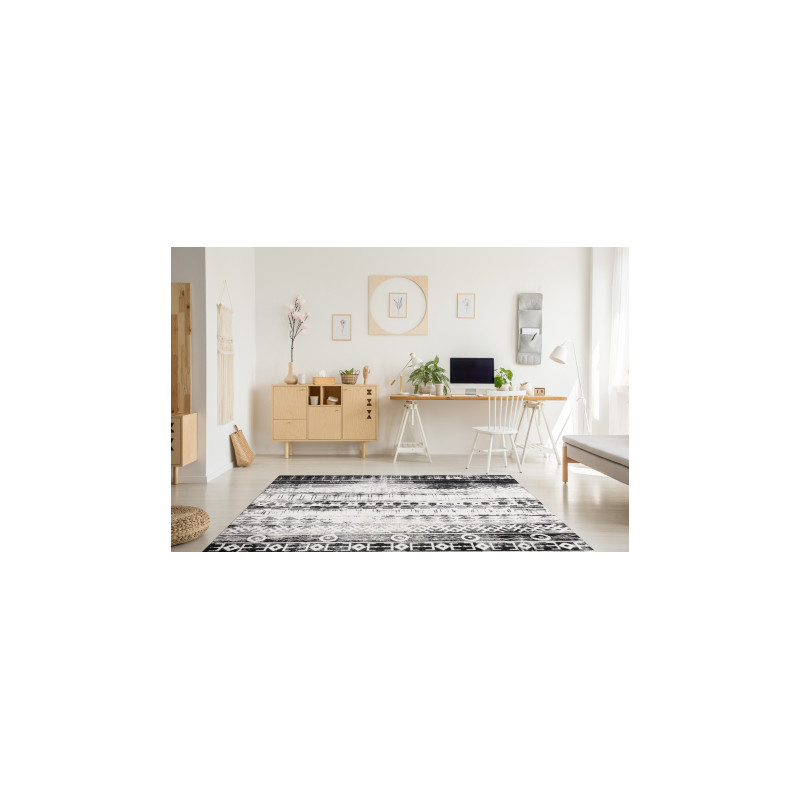 Dywan nowoczesny MUNDO E0592 etniczny outdoor beż / czarny 120x170cm