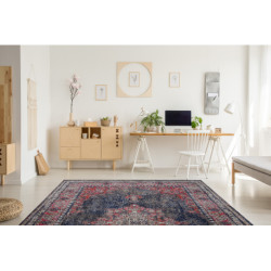Dywan nowoczesny MUNDO E0551 ornament, ramka vintage outdoor czerwony / czarny 140x190cm