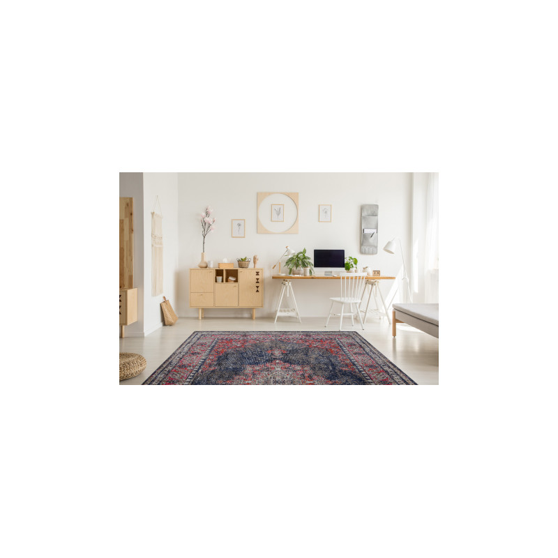 Dywan nowoczesny MUNDO E0551 ornament, ramka vintage outdoor czerwony / czarny 180x270cm