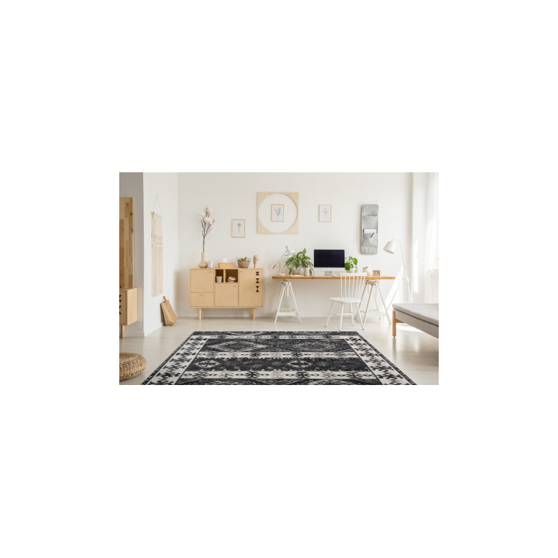 Dywan nowoczesny MUNDO E0651 etniczny outdoor beż / czarny 200x290cm