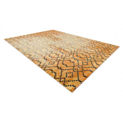 Dywan nowoczesny MUNDO D5751 glamour outdoor pomarańcz / czarny 80x250cm