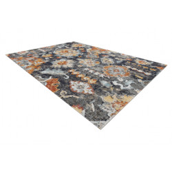 Dywan nowoczesny MUNDO E0671 orientalny vintage outdoor czarny / żółty 80x250cm
