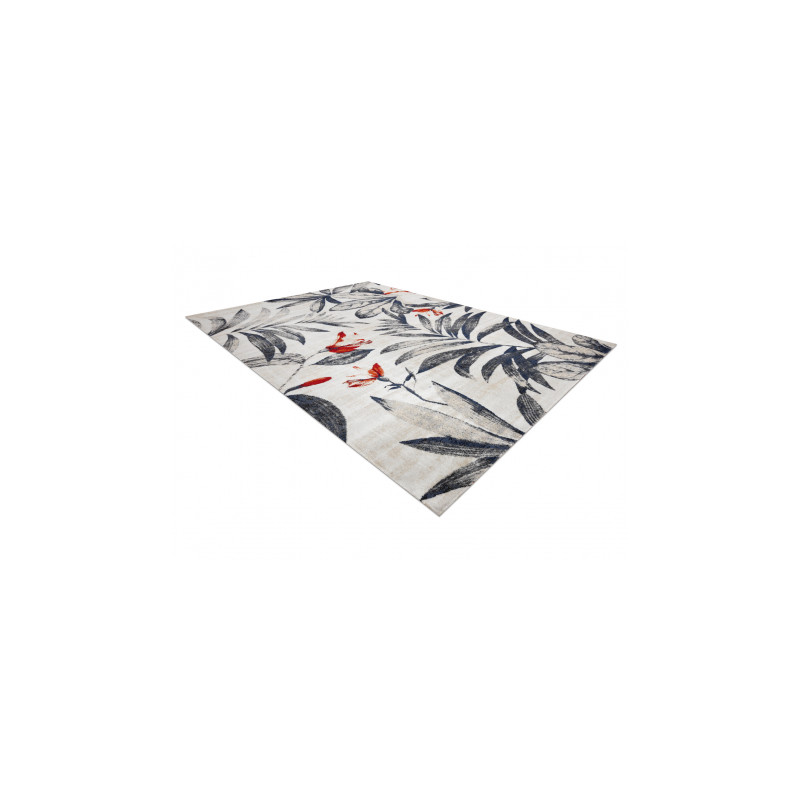 Dywan nowoczesny MUNDO E7181 liście outdoor beż / niebieski 140x190cm Dywan nowoczesny MUNDO E7181 liście outdoor beż / niebieski 140x190cm