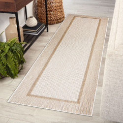 Dywan chodnik SZNURKOWY SIZAL SION Ramka 21782 płaskie tkanie ecru / beż 60x250cm
