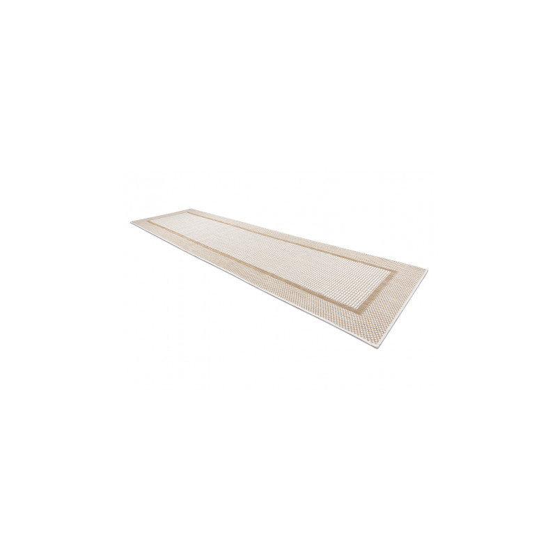 Dywan chodnik SZNURKOWY SIZAL SION Ramka 21782 płaskie tkanie ecru / beż 70x250cm
