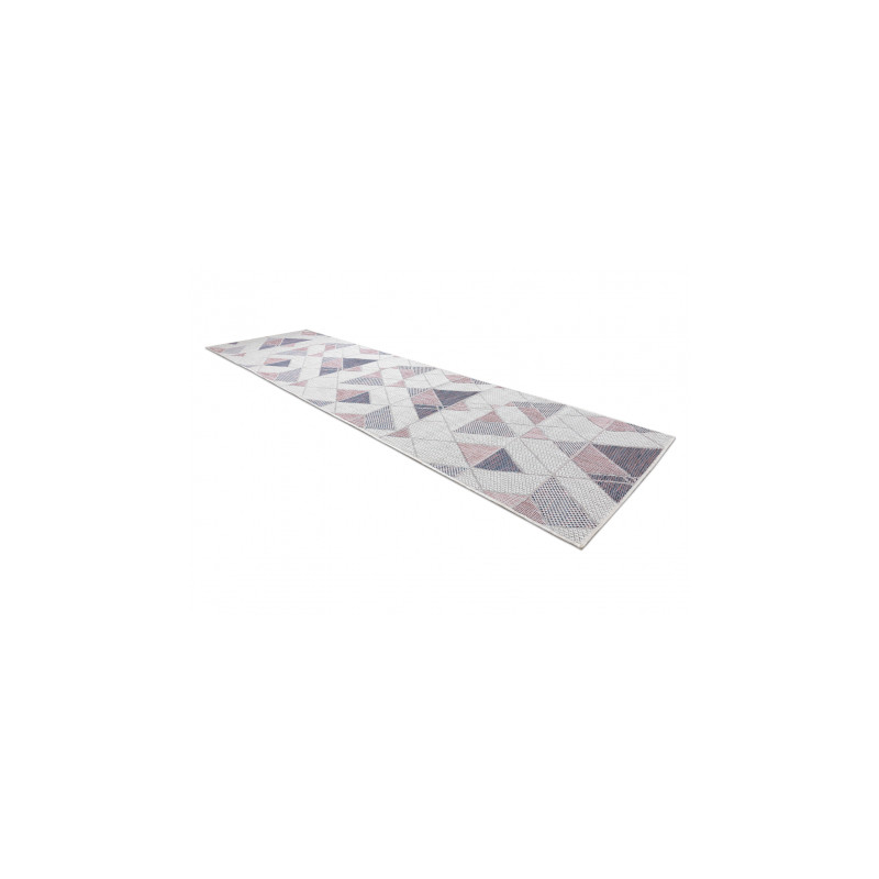 Dywan chodnik SZNURKOWY SIZAL SION Geometryczny, Trójkąty 3006 płaskie tkanie ecru / róż 80x250cm Dywan chodnik SZNURKOWY SIZAL SION Geometryczny, Trójkąty 3006 płaskie tkanie ecru / róż 80x250cm