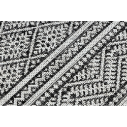 Dywan chodnik SZNURKOWY SIZAL SION Aztecki 22168 płaskie tkanie czarny / ecru 60x200cm