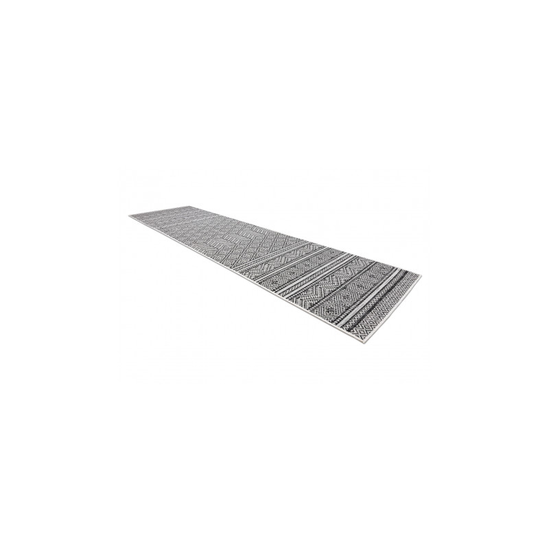Dywan chodnik SZNURKOWY SIZAL SION Aztecki 22168 płaskie tkanie czarny / ecru 80x250cm