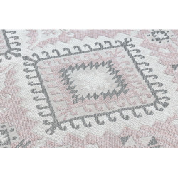 Dywan SZNURKOWY SIZAL SION Aztecki 3007 płaskie tkanie róż / ecru 80x150cm