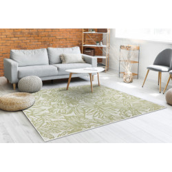 Dywan SZNURKOWY SIZAL SION Liście, tropikalny 22128 płaskie tkanie ecru / zielony 80x150cm Dywan SZNURKOWY SIZAL SION Liście, tropikalny 22128 płaskie tkanie ecru / zielony 80x150cm