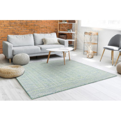 Dywan SZNURKOWY SIZAL SION Romby 22184 płaskie tkanie zielony / niebieski / ecru 200x290cm
