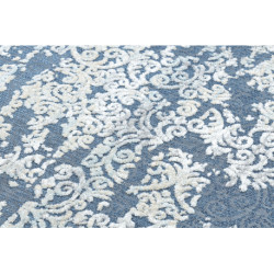 Dywan Strukturalny SOLE D3811 Ornament - płasko tkany niebieski / beż 80x250cm