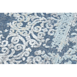 Dywan Strukturalny SOLE D3811 Ornament - płasko tkany niebieski / beż 80x250cm