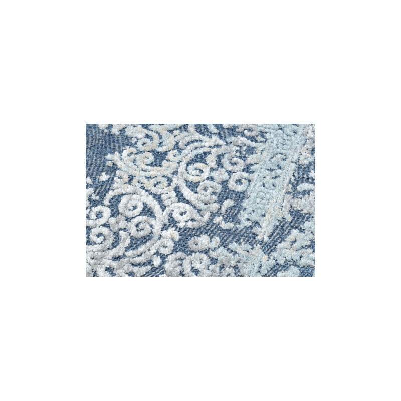 Dywan Strukturalny SOLE D3811 Ornament - płasko tkany niebieski / beż 160x220cm
