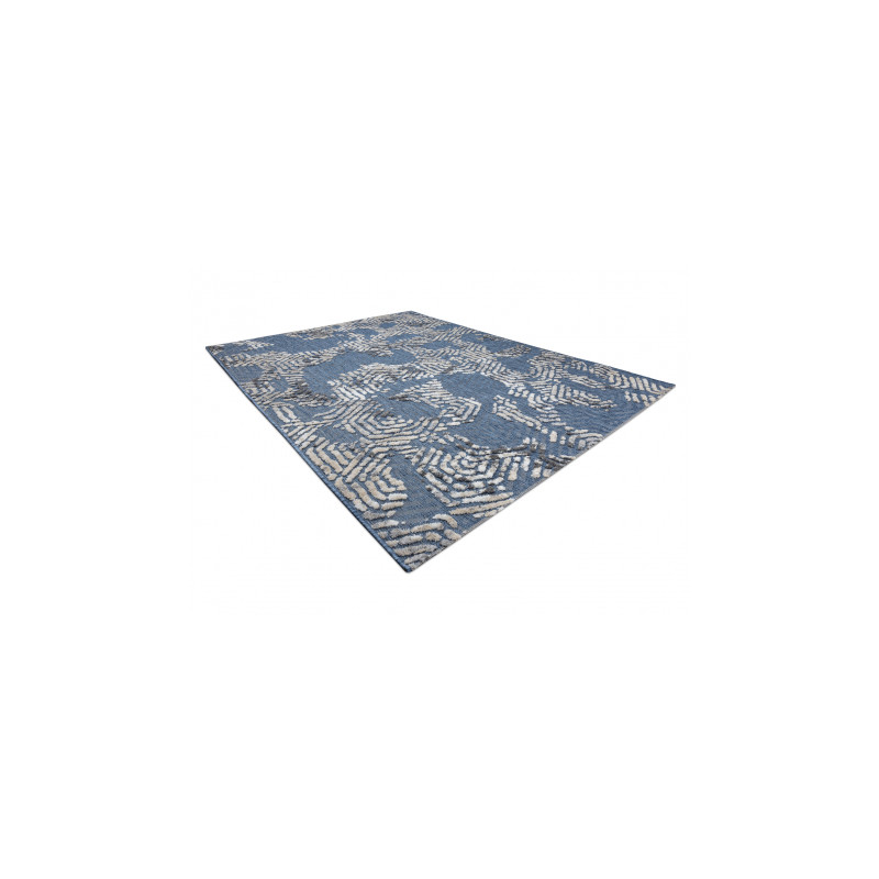 Dywan Strukturalny SOLE D3841 Heksagony - płasko tkany niebieski / beż 80x150cm Dywan Strukturalny SOLE D3841 Heksagony - płasko tkany niebieski / beż 80x150cm