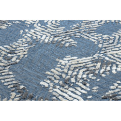 Dywan Strukturalny SOLE D3841 Heksagony - płasko tkany niebieski / beż 80x250cm