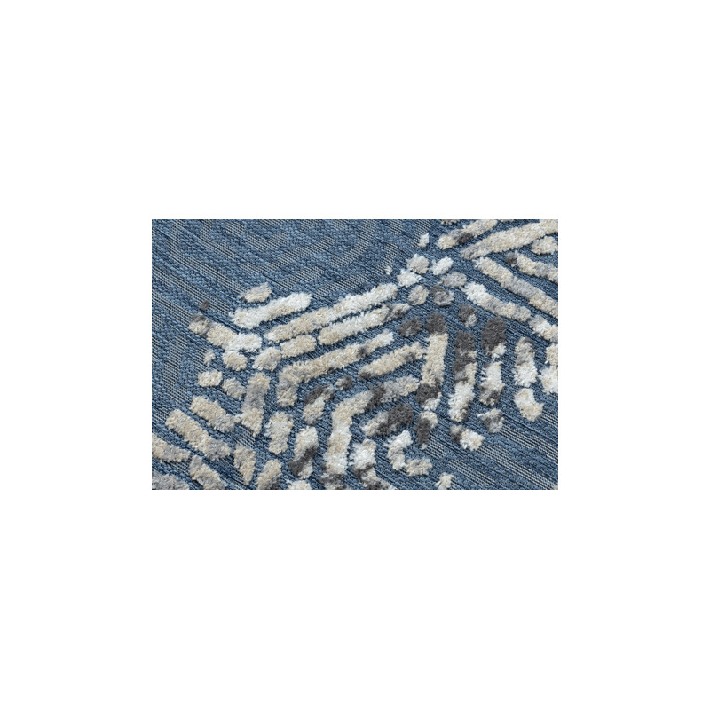 Dywan Strukturalny SOLE D3841 Heksagony - płasko tkany niebieski / beż 160x220cm