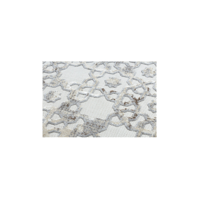 Dywan Strukturalny SOLE D3882 Ornament - płasko tkany beż / szary 180x270cm