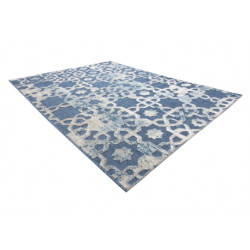 Dywan Strukturalny SOLE D3881 Ornament - płasko tkany niebieski / beż 80x150cm
