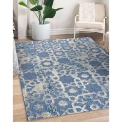 Dywan Strukturalny SOLE D3881 Ornament - płasko tkany niebieski / beż 200x290cm Dywan Strukturalny SOLE D3881 Ornament - płasko tkany niebieski / beż 200x290cm