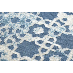 Dywan Strukturalny SOLE D3881 Ornament - płasko tkany niebieski / beż 200x290cm Dywan Strukturalny SOLE D3881 Ornament - płasko tkany niebieski / beż 200x290cm