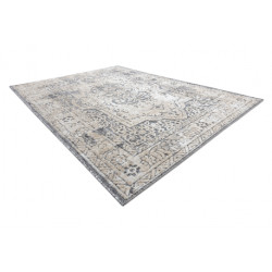 Dywan Strukturalny SOLE D3872 Ornament, ramka - płasko tkany szary / beż 80x250cm