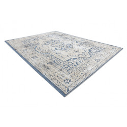 Dywan Strukturalny SOLE D3871 Ornament, ramka - płasko tkany niebieski / beż 160x220cm