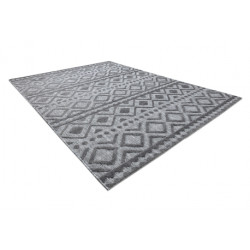 Dywan Strukturalny SOLE D3852 Boho, romby - płasko tkany szary 80x150cm
