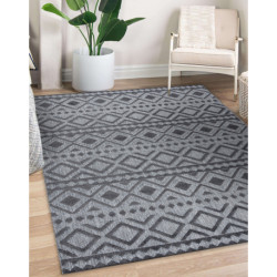 Dywan Strukturalny SOLE D3852 Boho, romby - płasko tkany szary 200x290cm