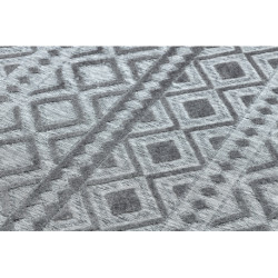 Dywan Strukturalny SOLE D3852 Boho, romby - płasko tkany szary 200x290cm