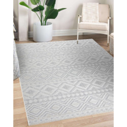 Dywan Strukturalny SOLE D3851 Boho, romby - płasko tkany beż 80x250cm